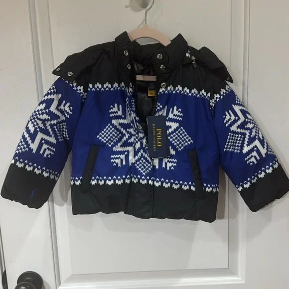 *NEW* RALPH LAUREN TODDLER GIRLS SNOWFLAKE PUFFER COAT JACKET 2T - Picture 2 of 10